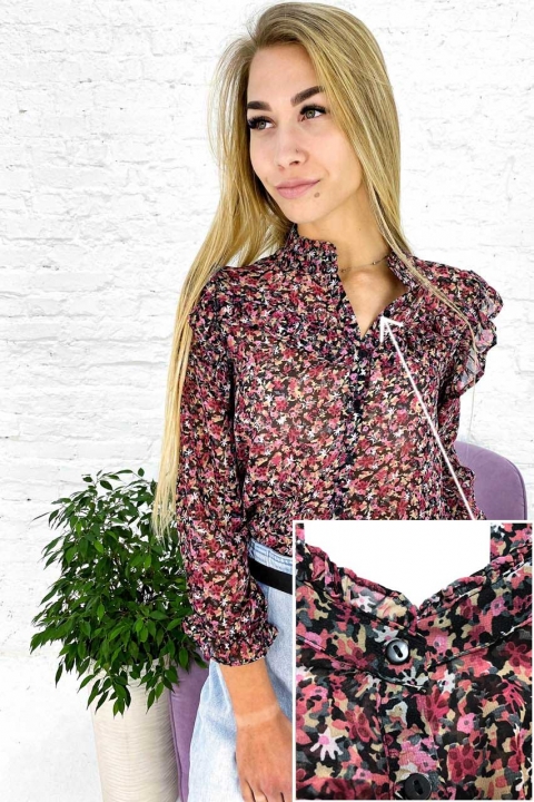 Нежная шифоновая блуза с рюшами и маленьким изъяном - j9826 - купить в Украине | Интернет магазин LUREX