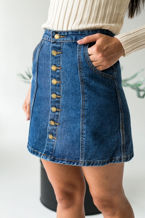 Стильная джинсовая юбка с пуговицами - 713 - купить в Украине | Интернет магазин LUREX