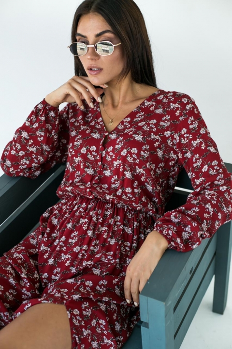 Елегантна сукня міді в квітковий принт - 101115 - купити в Україні | Інтернет магазин LUREX
