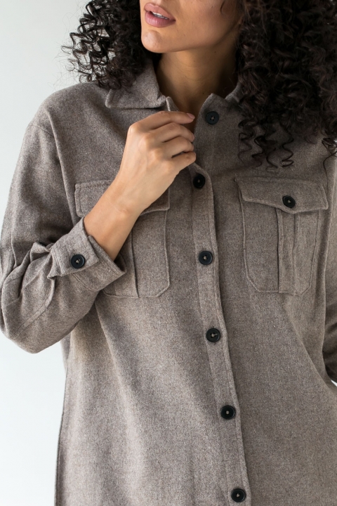 Сорочка пальто з кишенями OVER SIZE - 20306 - купити в Україні | Інтернет магазин LUREX