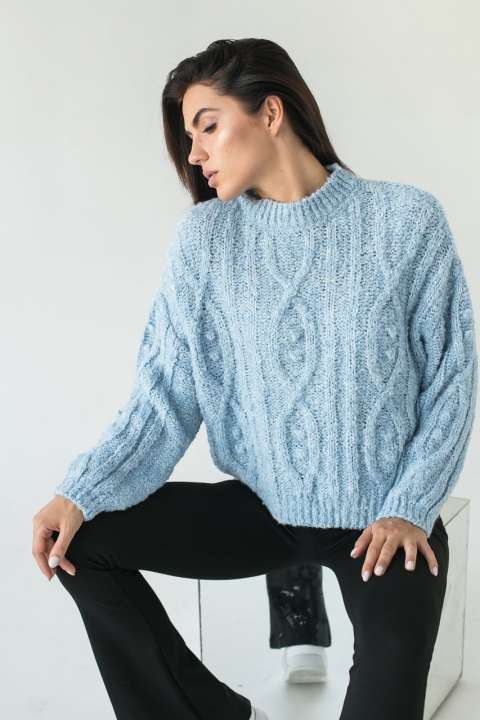Укороченный свитер фактурной вязки - 4379 - купить в Украине | Интернет магазин LUREX