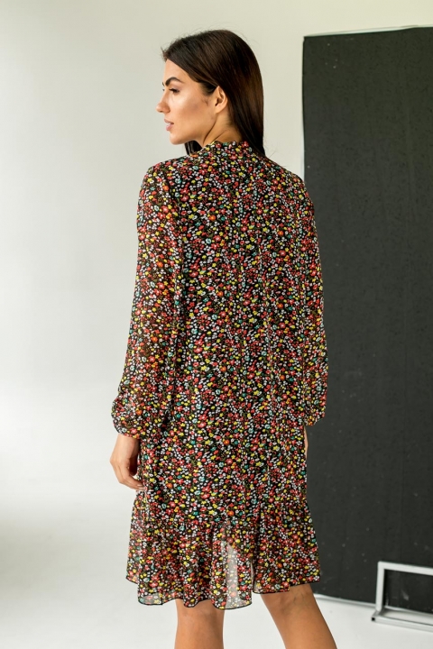 Шифоновое платье в мелкий принт - 46114 - купить в Украине | Интернет магазин LUREX