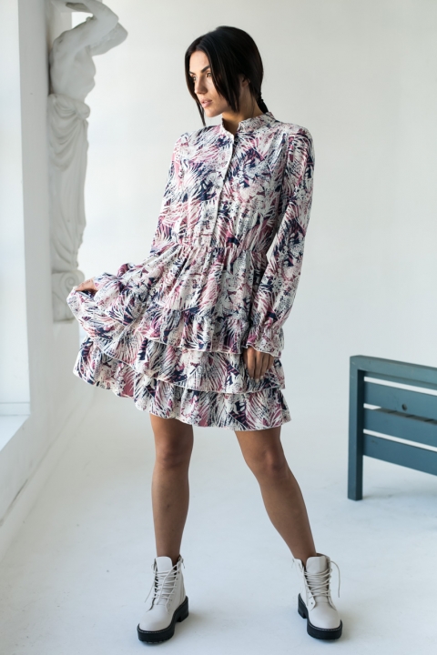 Повітряна сукня з цікавим принтом та рюшами - 46109 - купити в Україні | Інтернет магазин LUREX