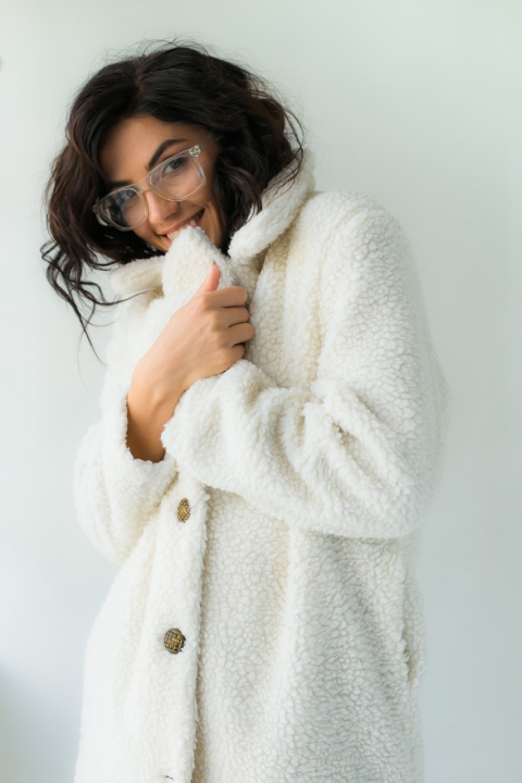 Теплое пушистое пальто женское - 20363 - купить в Украине | Интернет магазин LUREX