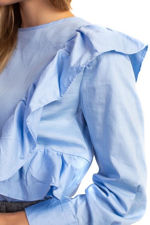 Фото 4 модели 30273 Элегантная блуза с рюшами Bel Mode - голубая