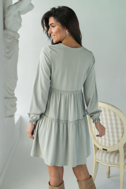 Однотонное платье с оборками - 46132 - купить в Украине | Интернет магазин LUREX