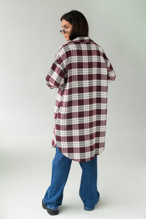 Длинная рубашка женская в клетку - 20378 - купить в Украине | Интернет магазин LUREX