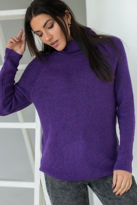 Теплый свитер вязки рубчик - 9247 - купить в Украине | Интернет магазин LUREX