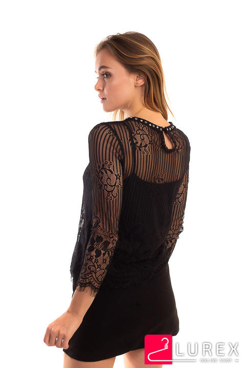 Фото 3 модели 232 Блуза из французского кружева Zeza Fashion - черная