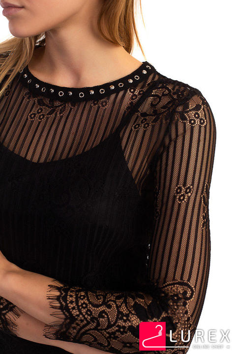 Фото 4 модели 232 Блуза из французского кружева Zeza Fashion - чорний