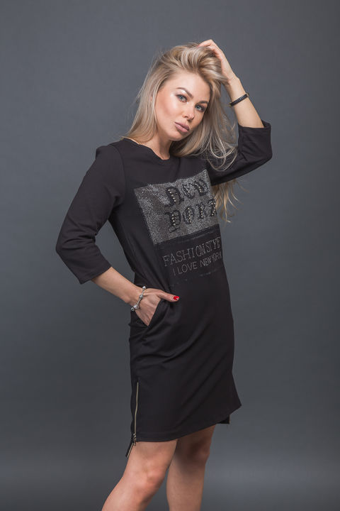 Фото 2 модели 031 Женское платье в стиле спорт-шик Free Still - чорний