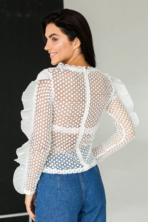 Екстравагантна блуза з мереживом - 5232 - купити в Україні | Інтернет магазин LUREX