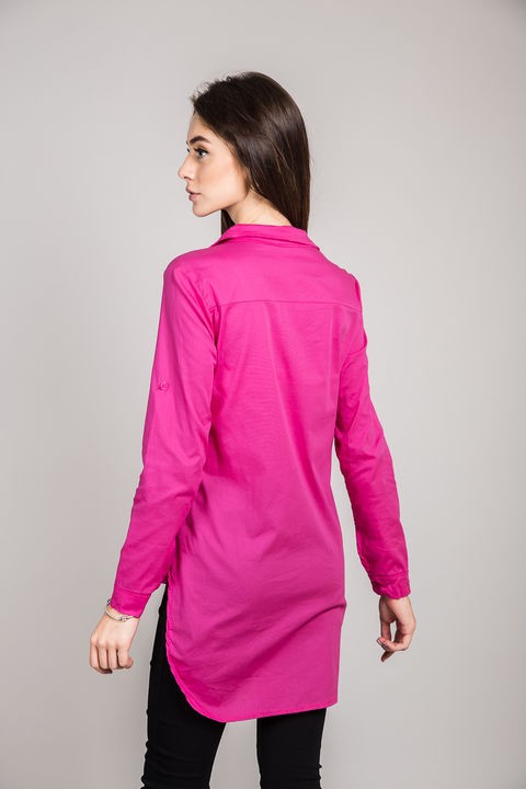Фото 6 модели L0020 Рубашка с удлиненной спинкой LUREX - рожева