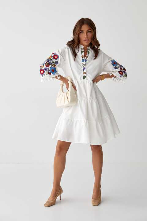 Жіноча сукня з вишивкою та волани - 2588 - купити в Україні | Інтернет магазин LUREX