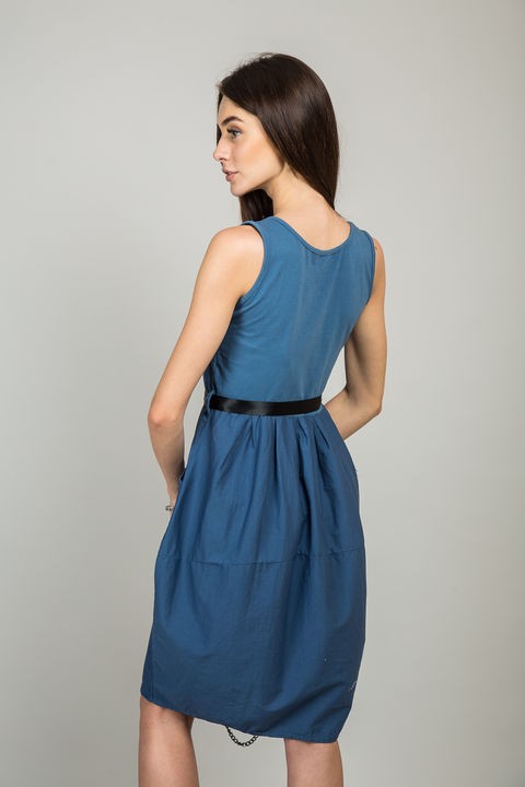Фото 3 модели 86073 Стильное платье в casual-стиле - джинсовое