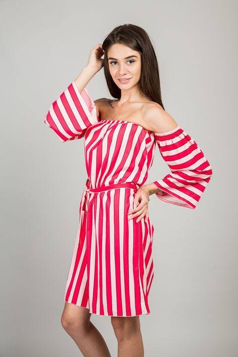 Фото 5 модели L1014 Модное пляжное платье - рожеве