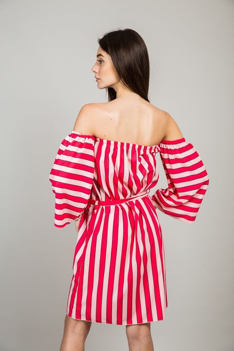 Фото 6 модели L1014 Модное пляжное платье - рожеве