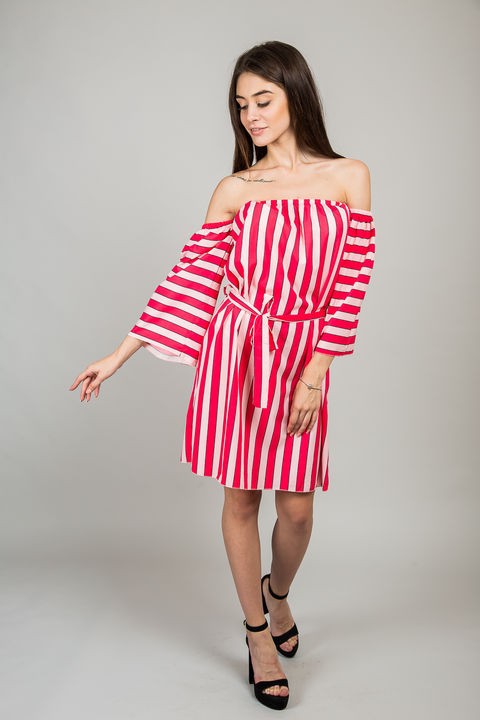 Фото 4 модели L1014 Модное пляжное платье - розовое