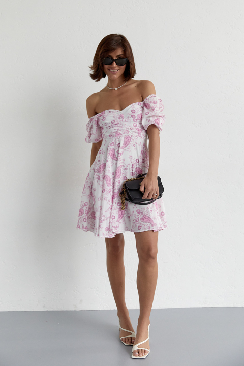 Літня сукня міні з драпіруванням спереду