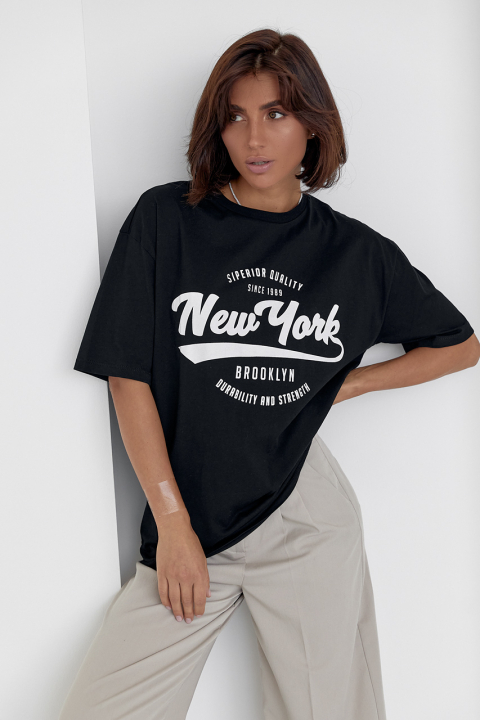 Трикотажна футболка з принтом New York