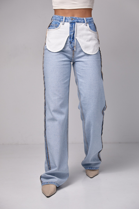 Жіночі джинси з ефектом навиворіт