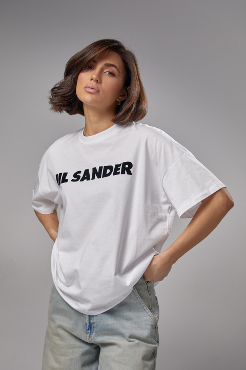 Трикотажная футболка с надписью Jil Sander