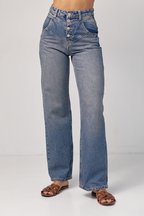 Жіночі джинси Straight з фігурною кокеткою