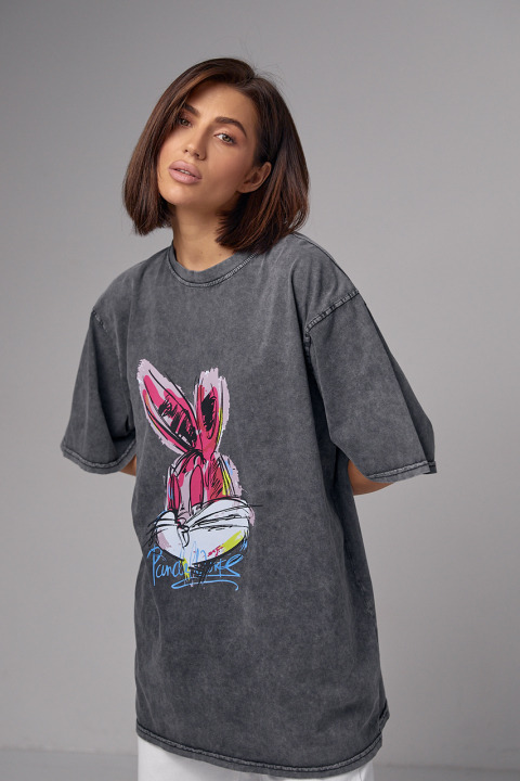 Трикотажна футболка тай-дай із принтом Bugs Bunny