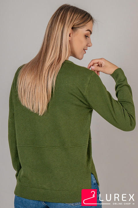Фото 15 модели 20192 Яркая кофта с карманчиком и распорками LUREX - зеленая