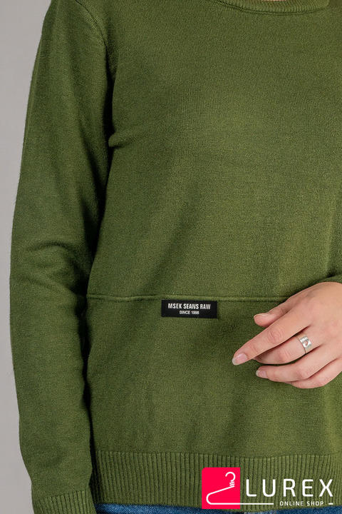 Фото 16 модели 20192 Яркая кофта с карманчиком и распорками LUREX - зеленая