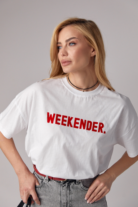 Трикотажна футболка з написом Weekender