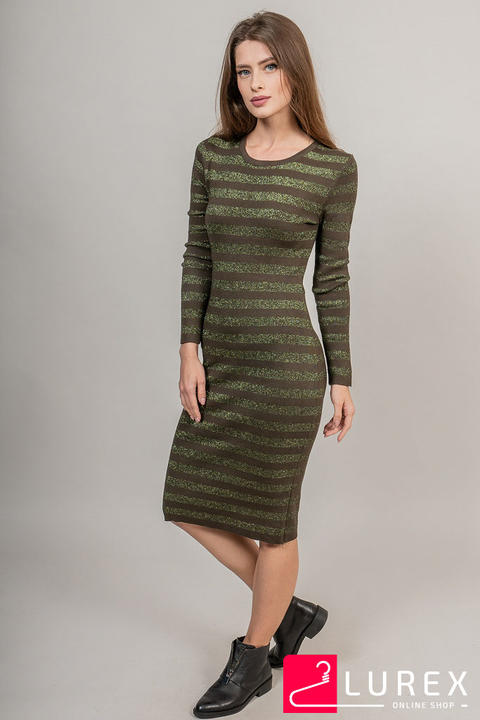 Фото 6 модели 909 Полосатое платье Lurex LUREX - темно-зелений