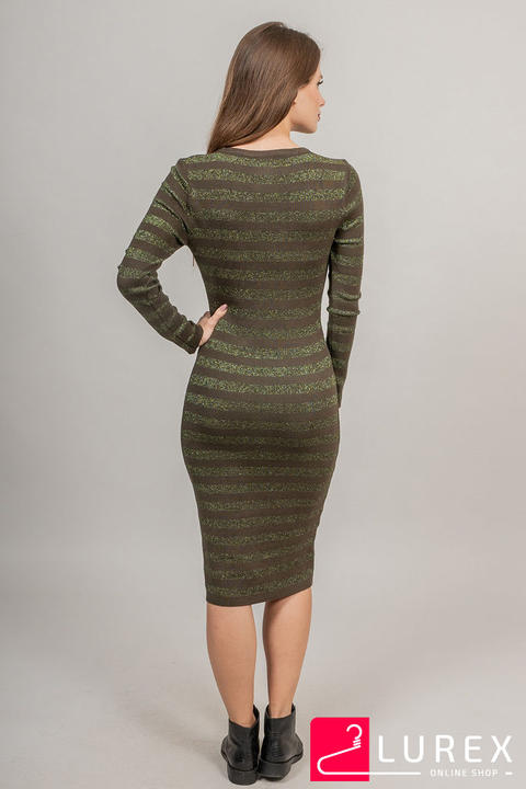 Фото 7 модели 909 Полосатое платье Lurex LUREX - темно-зелений