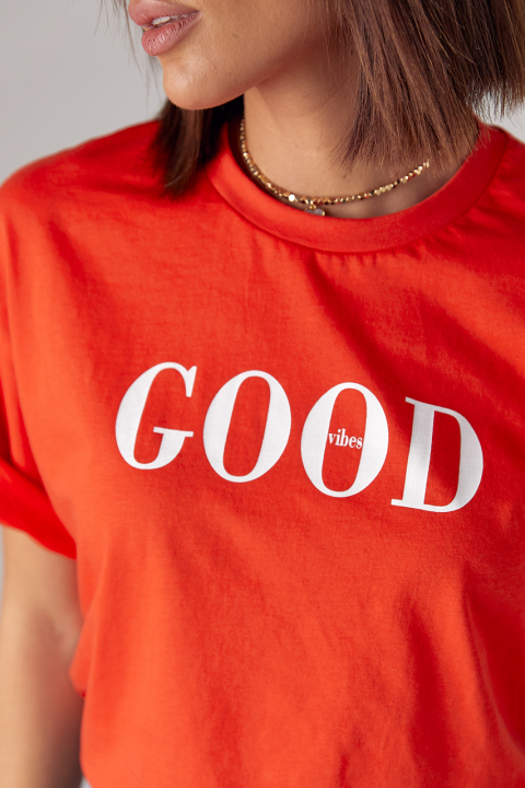 Трикотажная футболка с надписью Good vibes