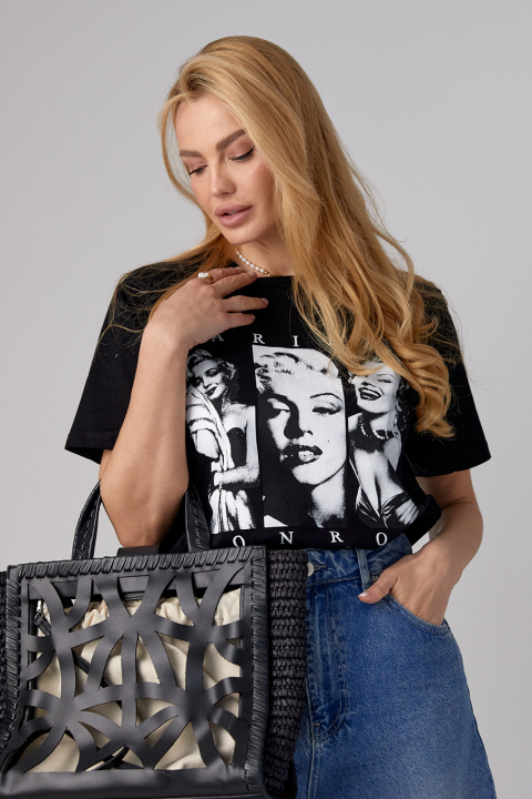 Трикотажна футболка з принтом Marilyn Monroe