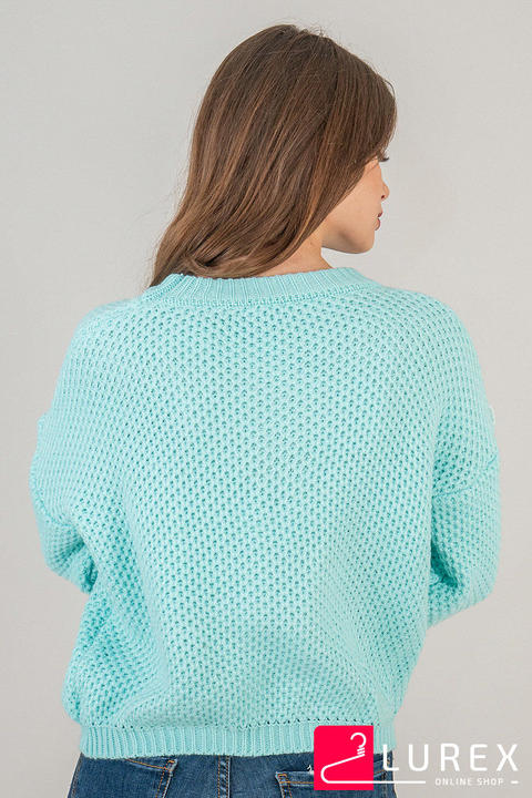 Фото 19 модели 609-1 Кроп-свитер ажурной вязки LUREX