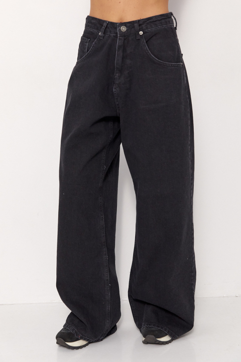 Джинсы wide leg с высокой талией