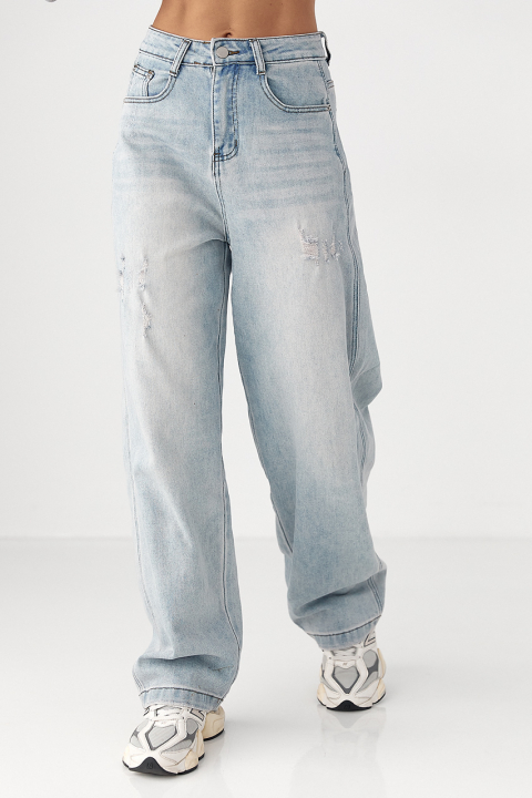 Джинси Baggy straight  із потертостями