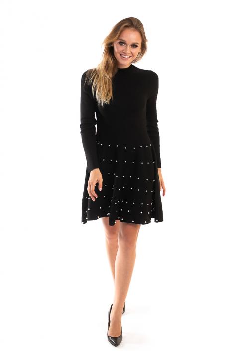Фото 5 модели 1080 Платье с россыпью жемчужин на юбочке LUREX - черное