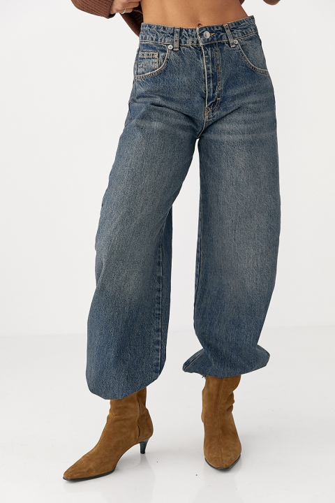 Жіночі джинси Baggy зі рваним низом