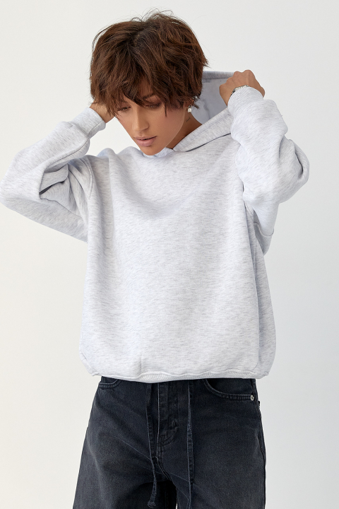 Теплое однотонное худи