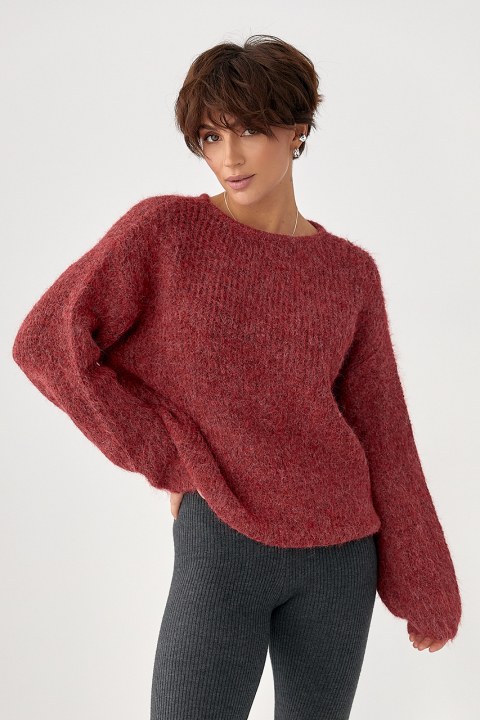 Мохеровая кофта свободного фасона
