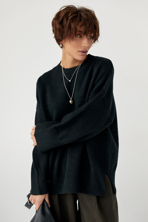 В'язана кофта оверсайз із розрізами