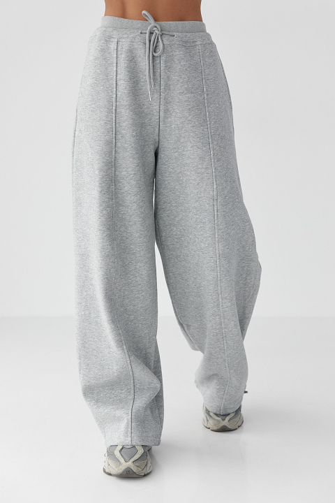 Спортивні штани палаццо з накладною кишенею