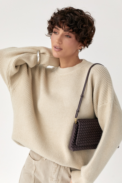 Вязаная теплая однотонная кофта