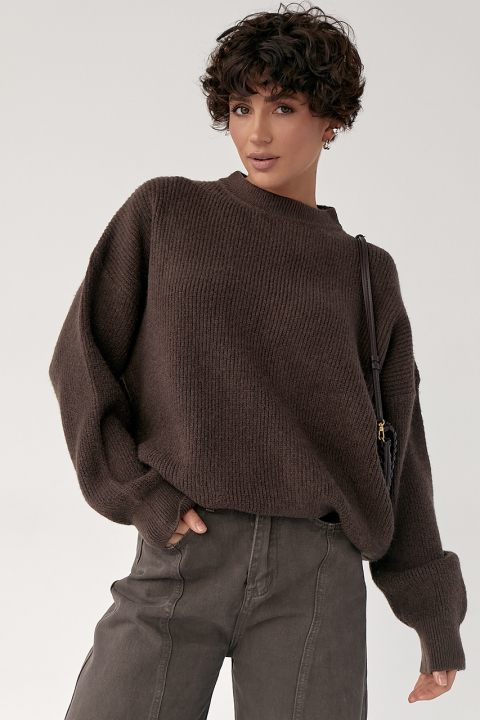 Вязаная теплая однотонная кофта