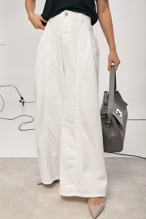 Джинсы Palazzo с декоративными швами