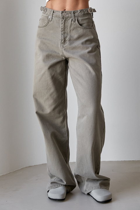 Широкі джинси Palazzo із затяжками на поясі