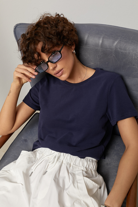 Однотонная трикотажная футболка