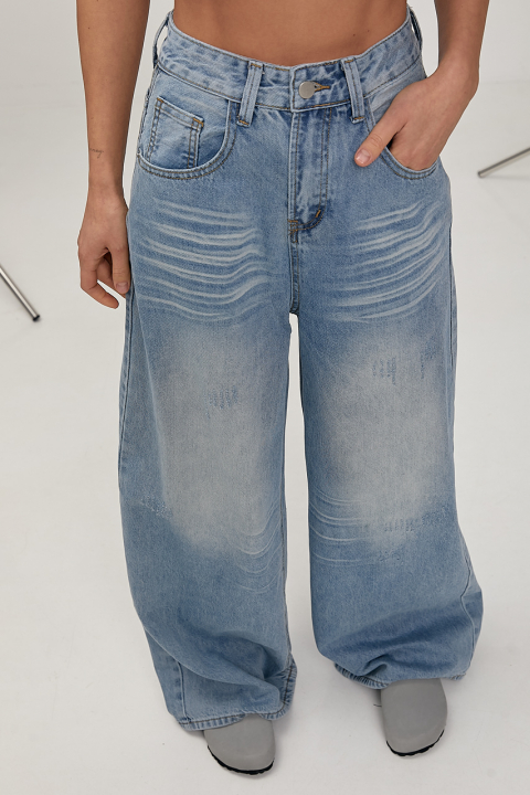 Джинси Palazzo з потертостями